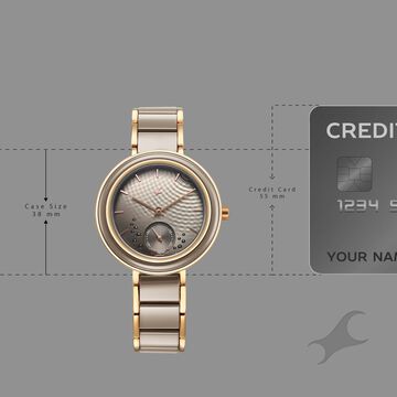 Fastrack Cerame - Oceanyx Quartz Analog Grey Dial Two Toned Strap Watch For Girls
