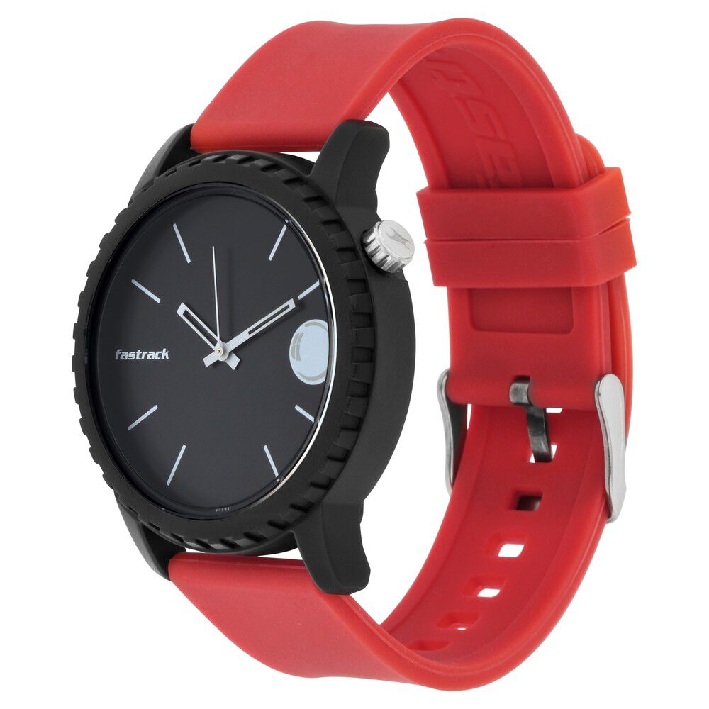 Fastrack black hotsell and red watch