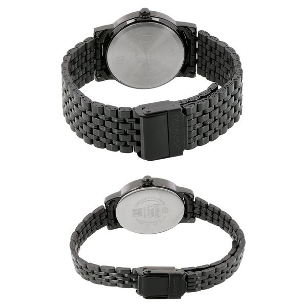 Sonata Quartz Analog Black Dial Metal Strap Watch for Couple - image number 3