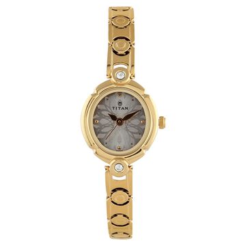 Titan Quartz Analog Silver Dial Stainless Steel Strap Watch for Women