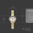 Titan Raga Spotlight Quartz Analog White Dial Golden Metal Strap Watch For Women - image number 3