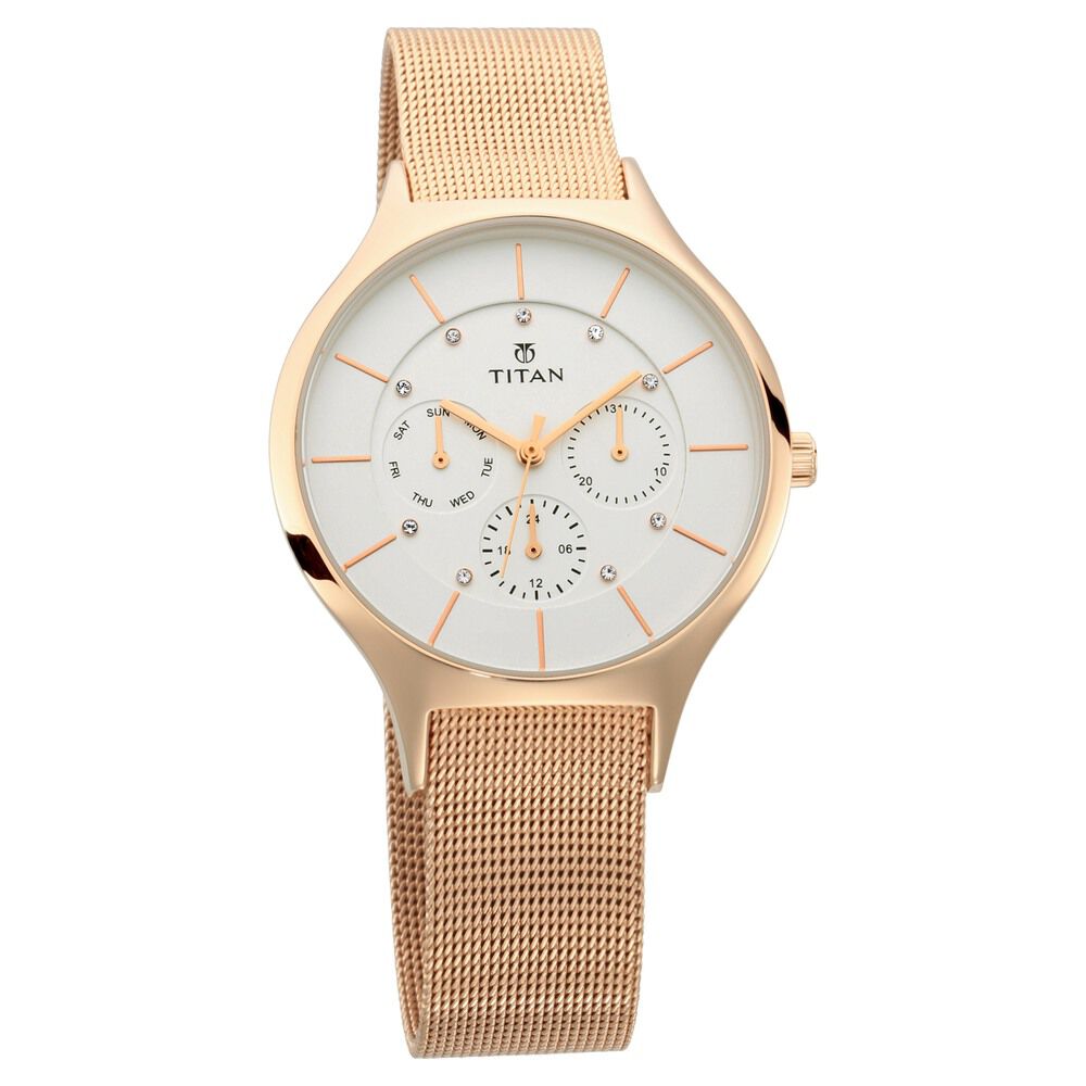 Buy Online Titan Workwear White Dial Quartz Multifunction Metal
