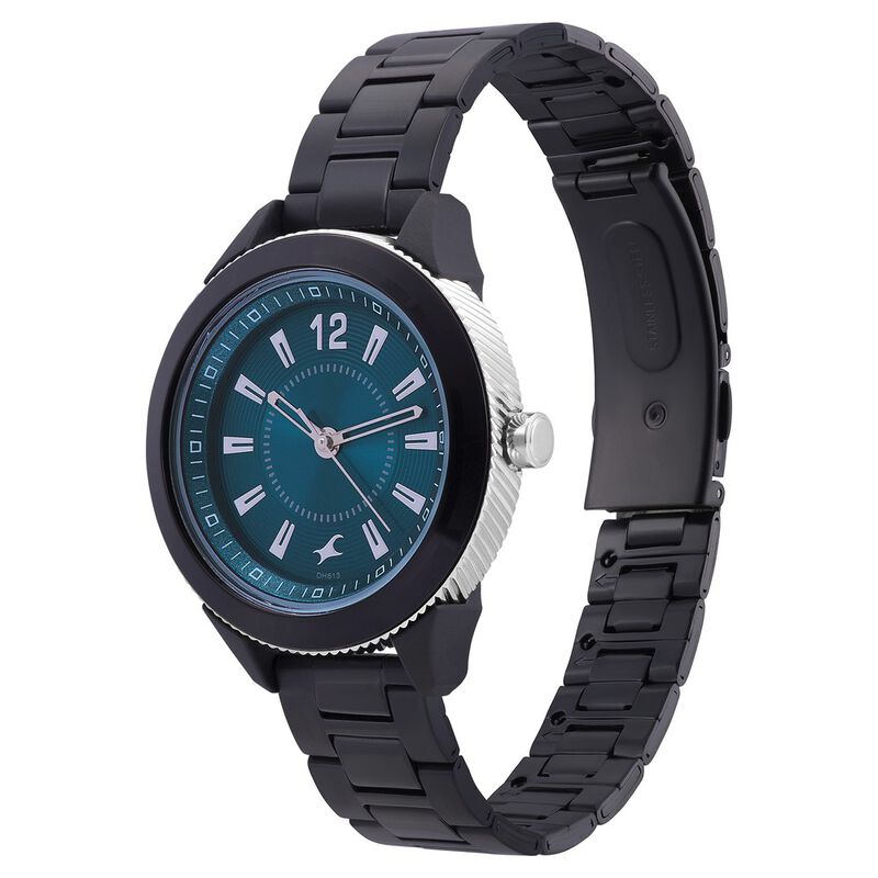 Fastrack Modular Quartz Analog Blue Dial Stainless Steel Strap Watch for Girls - image number 2