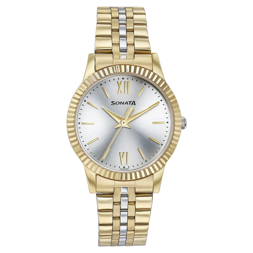 Sonata gold watch for ladies 2025