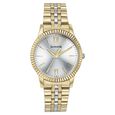 Sonata Glam Gold Quartz Analog Off White Dial Stainless Steel Strap Watch For Women