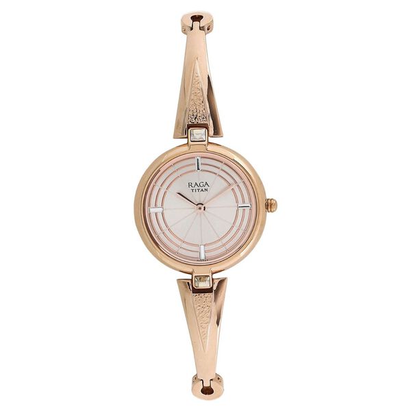 Titan Raga Espana Rose Gold Dial Women Watch With Metal Strap - image number 0