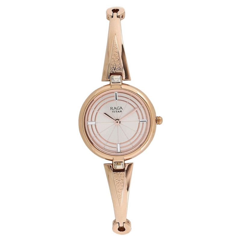 Titan Raga Espana Rose Gold Dial Women Watch With Metal Strap