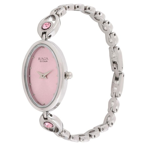Titan Quartz Analog Pink Dial Metal Strap Watch for Women - image number 1