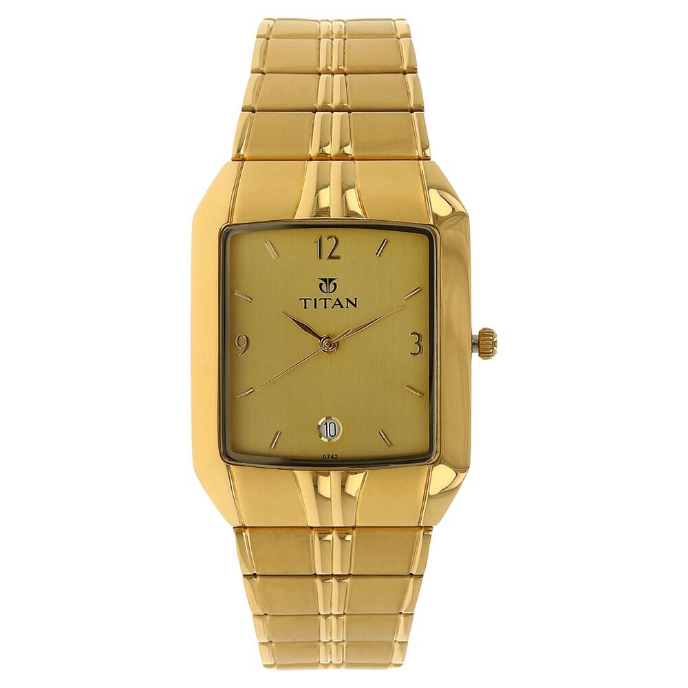 Titan watches golden top belt