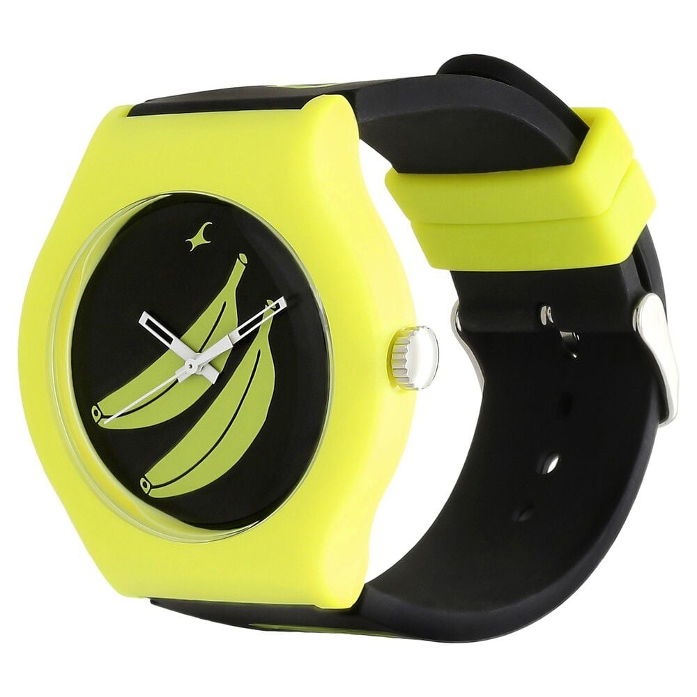 Buy Online Fastrack Quartz Analog Black Dial Silicone Strap Watch