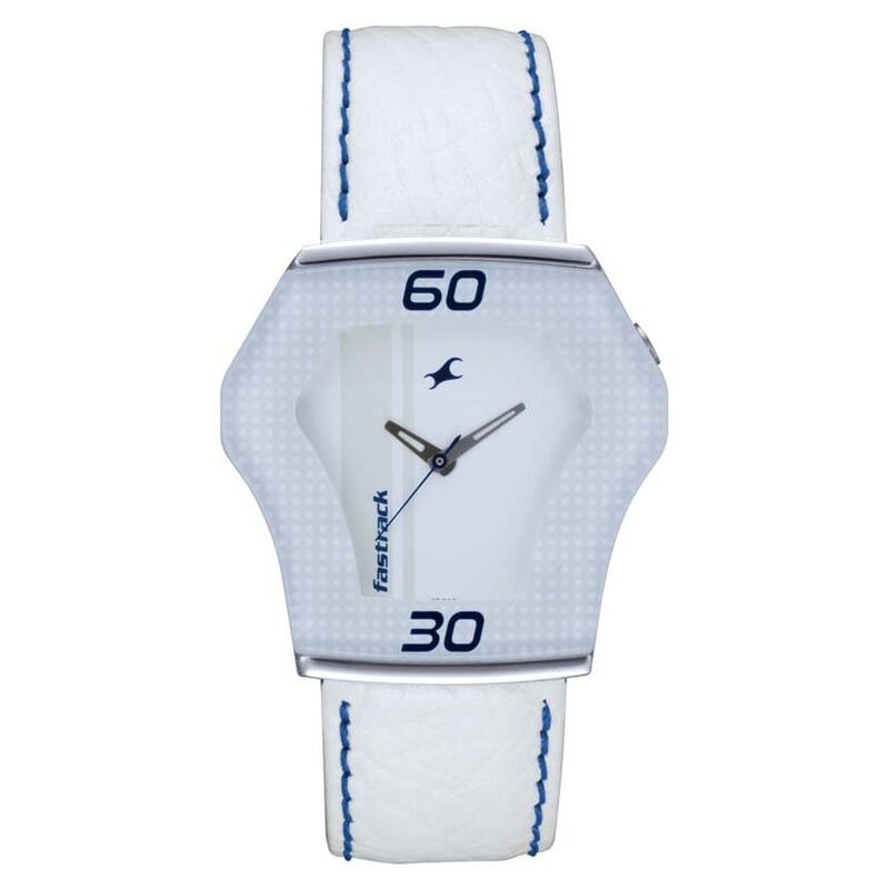 Fastrack Quartz Analog White Dial Leather Strap Watch for Girls