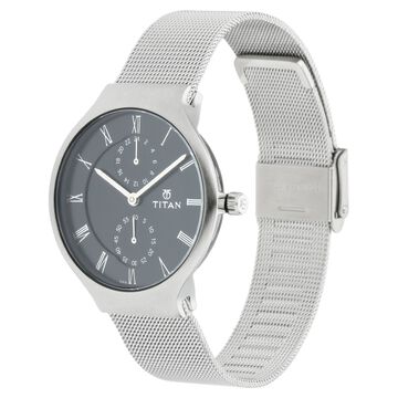 Titan Workwear Black Dial Quartz Multifunction Metal Strap watch for Women