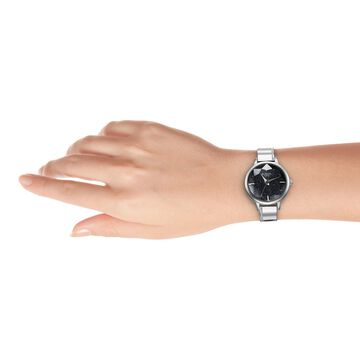 Titan Raga Showstopper Quartz Analog Blue Dial Silver Metal Strap Watch For Women