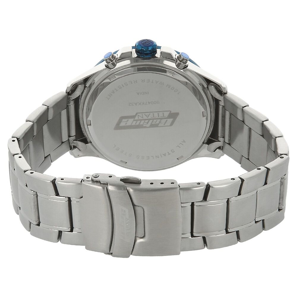 Buy Online Titan Octane Blue Dial Chrono Stainless Steel Strap