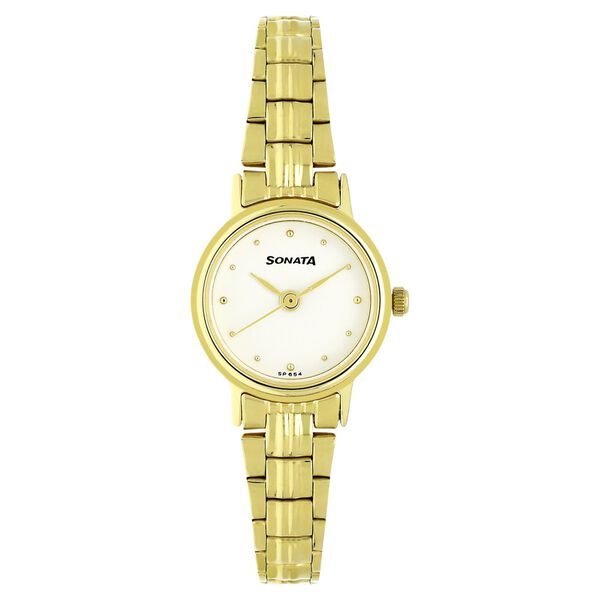 Sonata Quartz Analog White Dial Stainless Steel Strap Watch for Women - image number 0