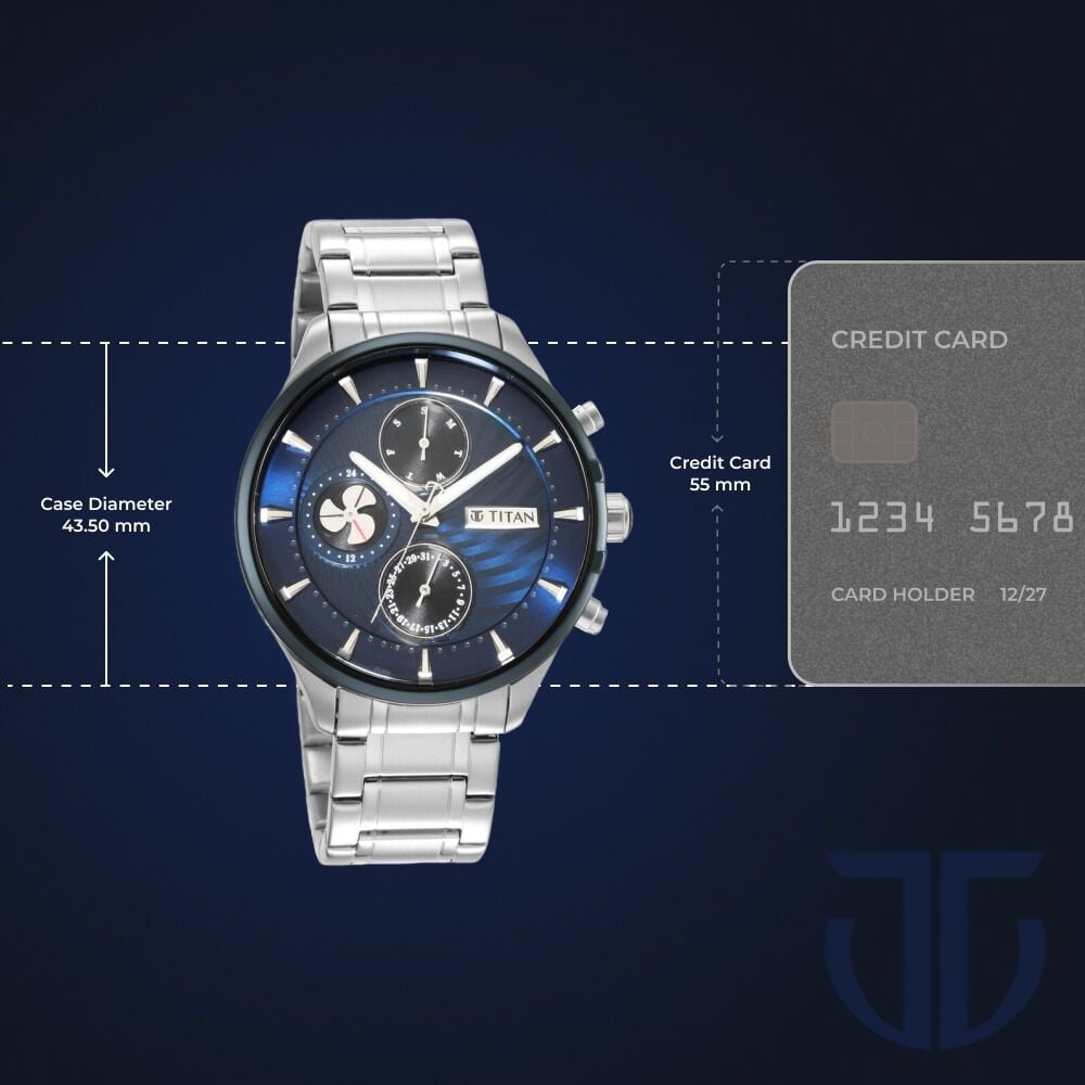 Buy Online Titan Maritime Blue Dial Quartz Multifunction Stainless