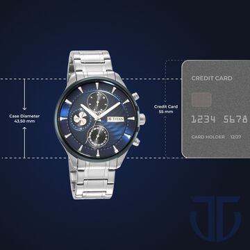 Titan Maritime Blue Dial Quartz Multifunction Stainless Steel Strap watch for Men