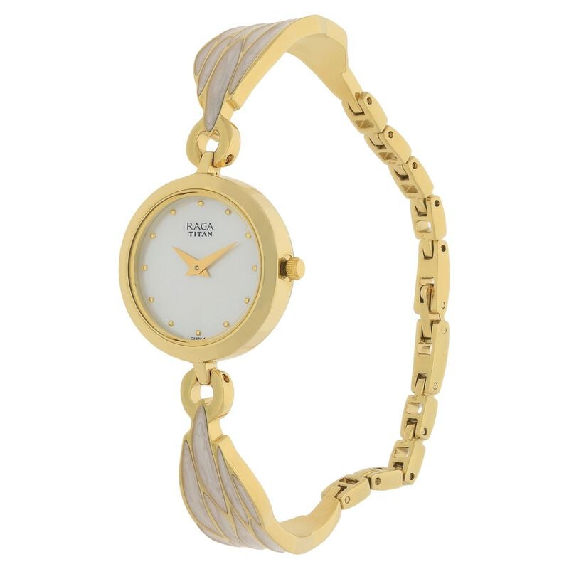 Titan Raga Moonlight Mother of Pearl Dial Women Watch With Metal Strap - image number 1