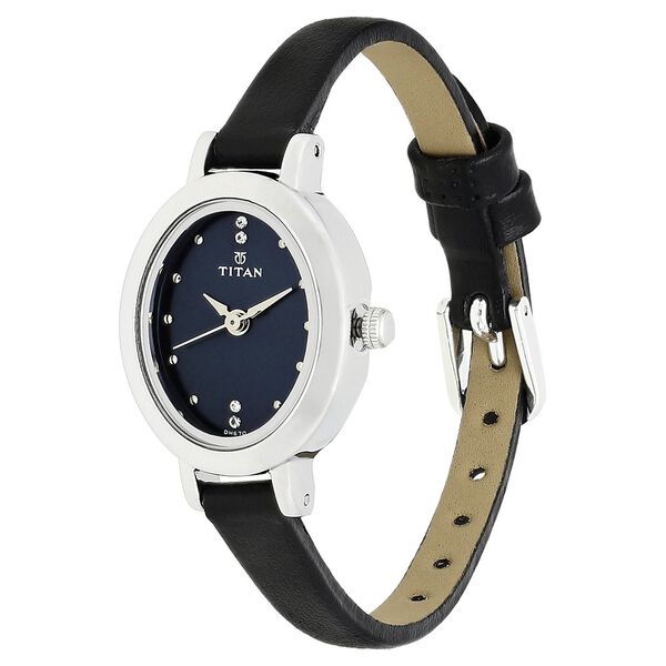 Titan Quartz Analog Black Dial Leather Strap Watch for Women - image number 2