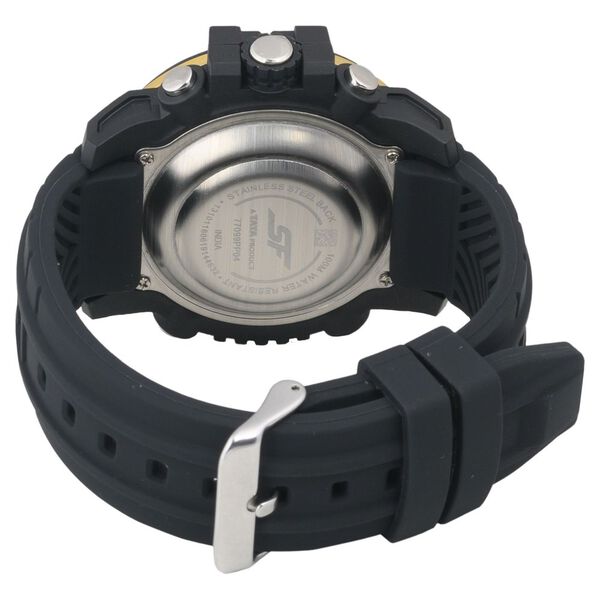 SF Quartz Analog Digital Dial Silicone Strap Watch for Men - image number 3