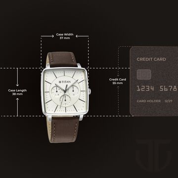 Titan Avant Garde Quartz Multifunction Silver Dial Leather Strap watch for Men