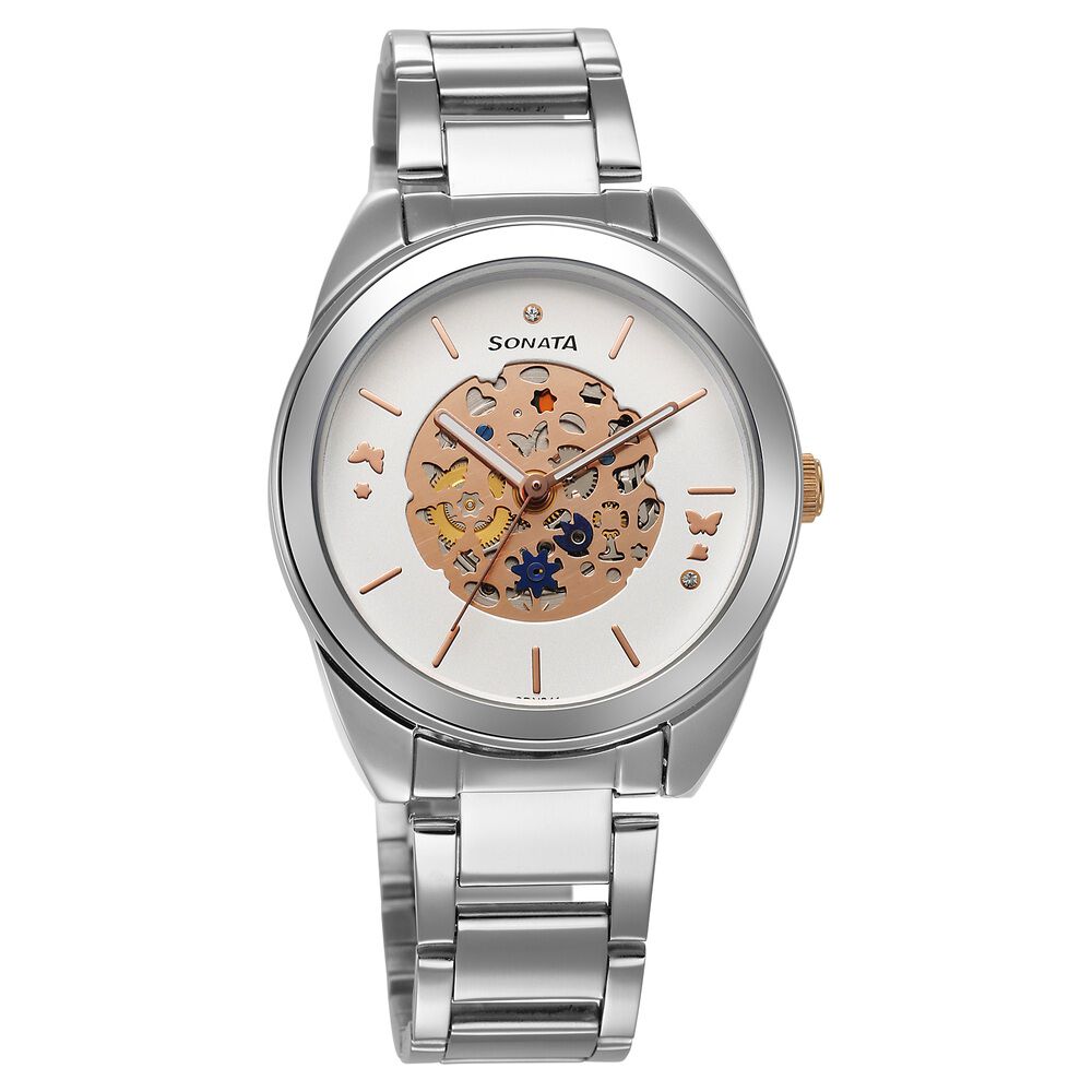 Buy Online Sonata Unveil Quartz Multifunction Silver Dial