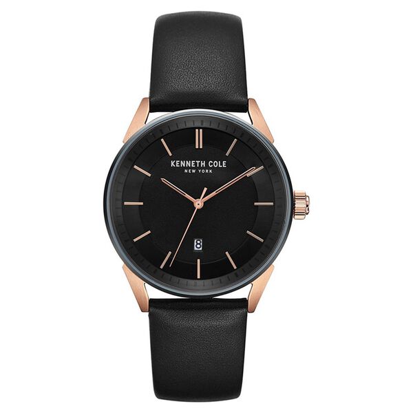 Kenneth Cole Quartz Analog with Date Grey Dial Leather Strap Watch for Men - image number 0