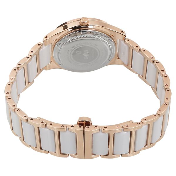 Xylys Quartz Analog Mother of Pearl Dial White Stainless Steel & Ceramic Strap Watch For Women - image number 3
