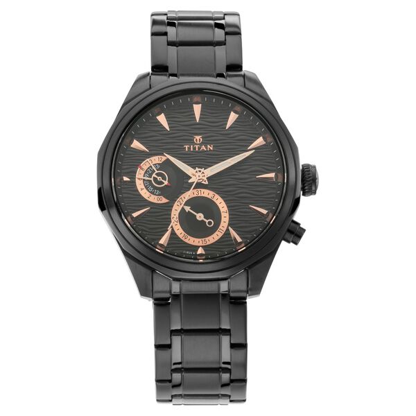 Titan Maritime Black Dial Quartz Multifunction Stainless Steel Strap watch for Men - image number 1