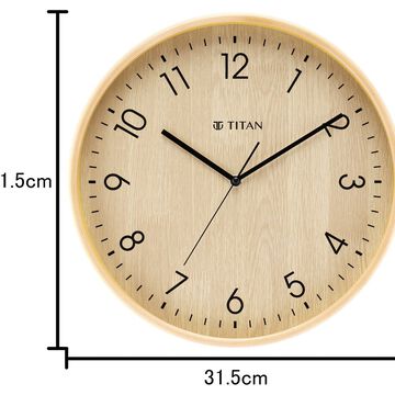 Titan Wooden Wall Clock with Dark Brown Dial