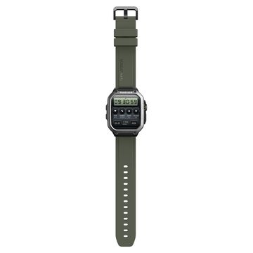 Fastrack Active Pro with 4.69 cm AMOLED Display and AOD, Functional Crown, BT Calling Rugged Smartwatch with Green Strap