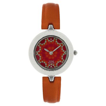 Titan Raga Multicolour Dial Analog Leather Strap watch for Women