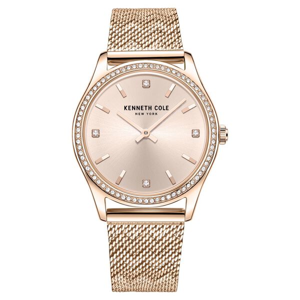 Kenneth Cole Quartz Analog Rose Gold Dial Stainless Steel Strap Watch for Women - image number 0