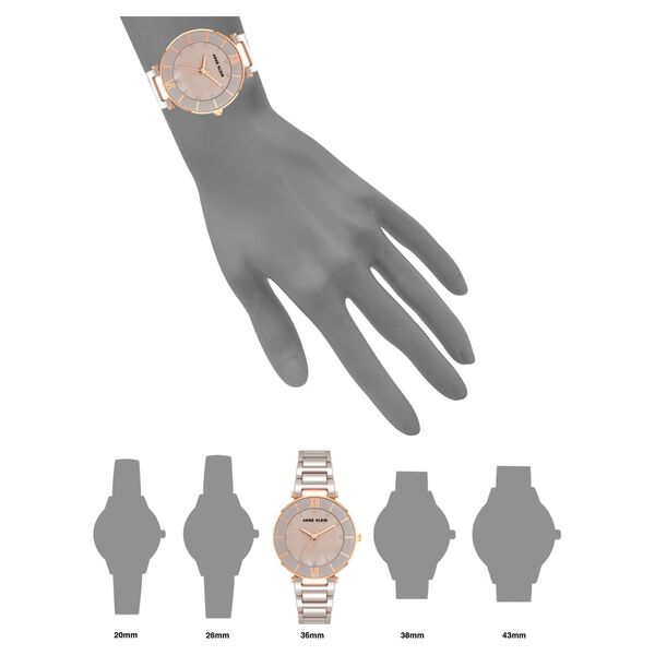 Anne Klein Quartz Analog Brown Round Dial Rose Gold Ceramic Strap Watch For Women - image number 3