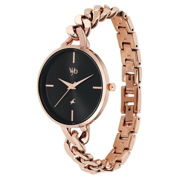 Vyb Spotlight By Fastrack Quartz Analog Black Dial Metal Strap Watch For Girls