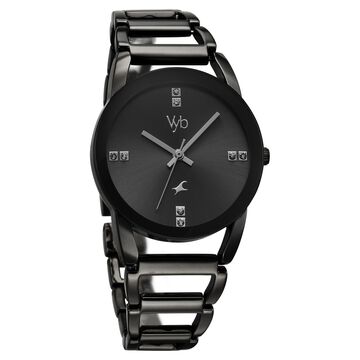 Vyb Striker By Fastrack Quartz Analog Grey Dial Metal Strap Watch For Girls