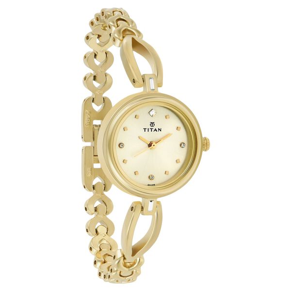 Titan Quartz Analog Champagne Dial Metal Strap Watch for Women - image number 1