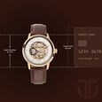 Titan Automatic Silver Dial Brown Leather Strap Watch for Men - image number 8