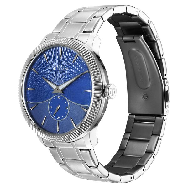 Titan Regalia Opulent Quartz Analog Blue Dial Silver Stainless Steel Strap Watch for Men - image number 2