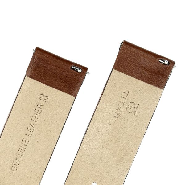 22 mm Tan Genuine Leather Strap for Men - image number 4