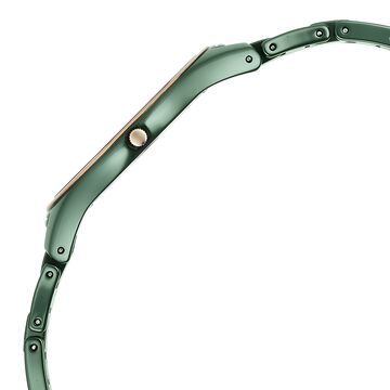 Titan Edge Bicolour Quartz Analog Green Dial Green Ceramic Strap Watch For Women