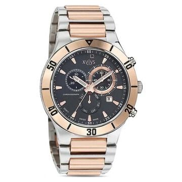 Xylys Black Dial Stainless Steel Strap Watch for Men