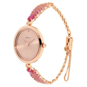 Titan Nebula Ashvi 18k Solid Pink Gold Analog with Diamond and Rubies Bracelet Watch for Women