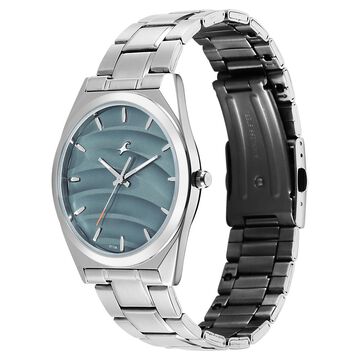 Fastrack Gelato Silver metal strap watch with Mint chip dial for Guys