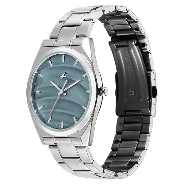 Fastrack Gelato Silver metal strap watch with Mint chip dial for Guys - image number 4