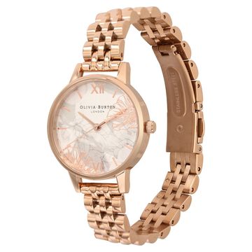 Olivia Burton Quartz Analog White Dial Stainless Steel Strap Watch for Women