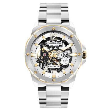 Kenneth Cole Automatic White Dial Stainless Steel Strap Watch for Men