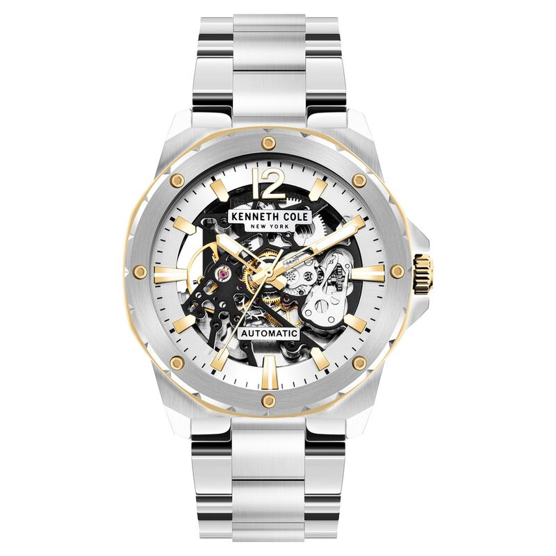 Kenneth Cole Automatic White Dial Stainless Steel Strap Watch for Men