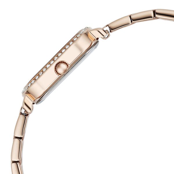 Titan Purple Metro Quartz Analog Red Dial Rose Gold Plated Stainless Steel Strap Watch For Women - image number 3