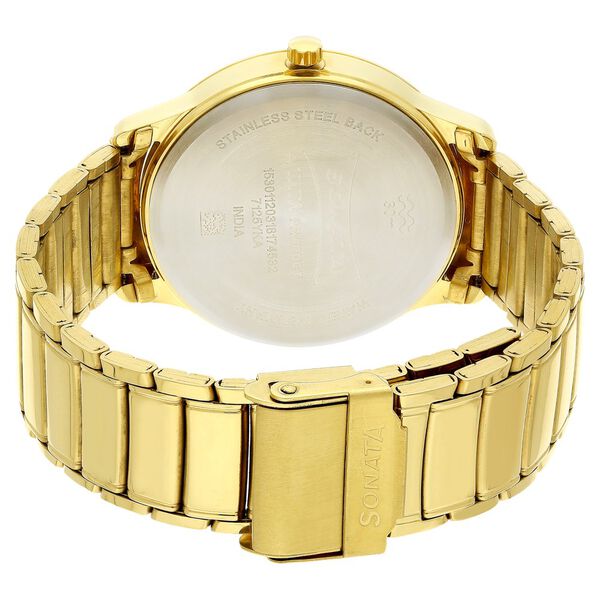 Sonata Quartz Analog White Dial Stainless Steel Strap Watch for Men - image number 4